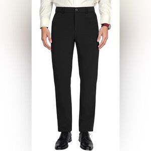 NWT Plaid & Plain Black Dress Pants Men’s 30x34 Slim Straight Trouser